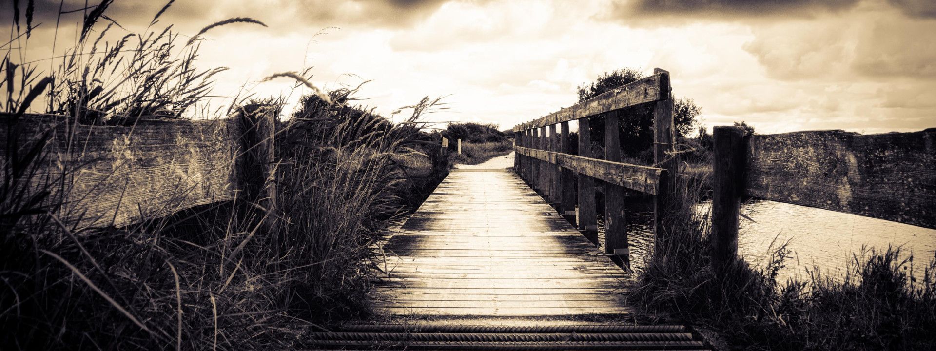 Brug op de kwelder Schiermonnikoog